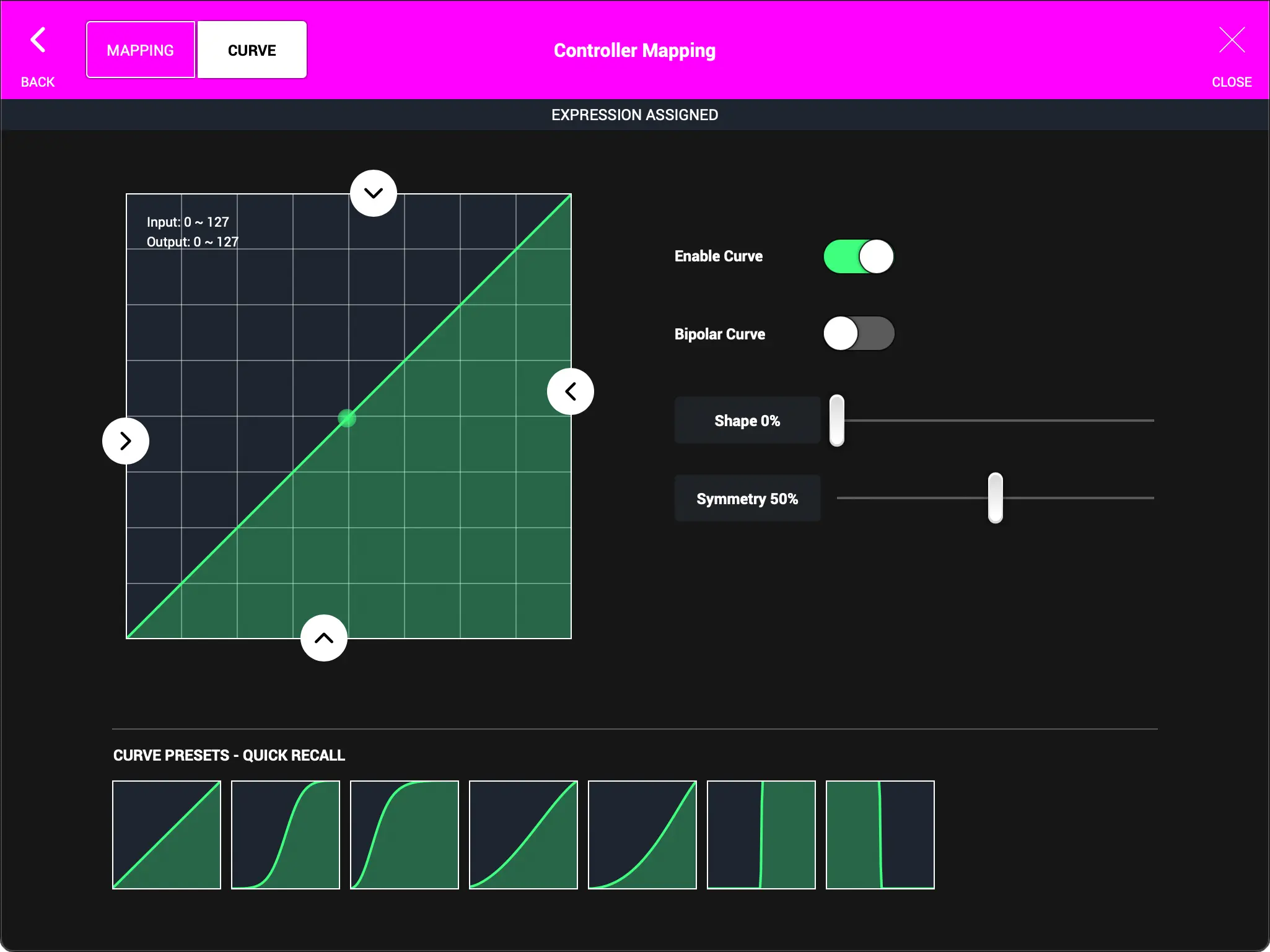 MIDI Mapping - Curve